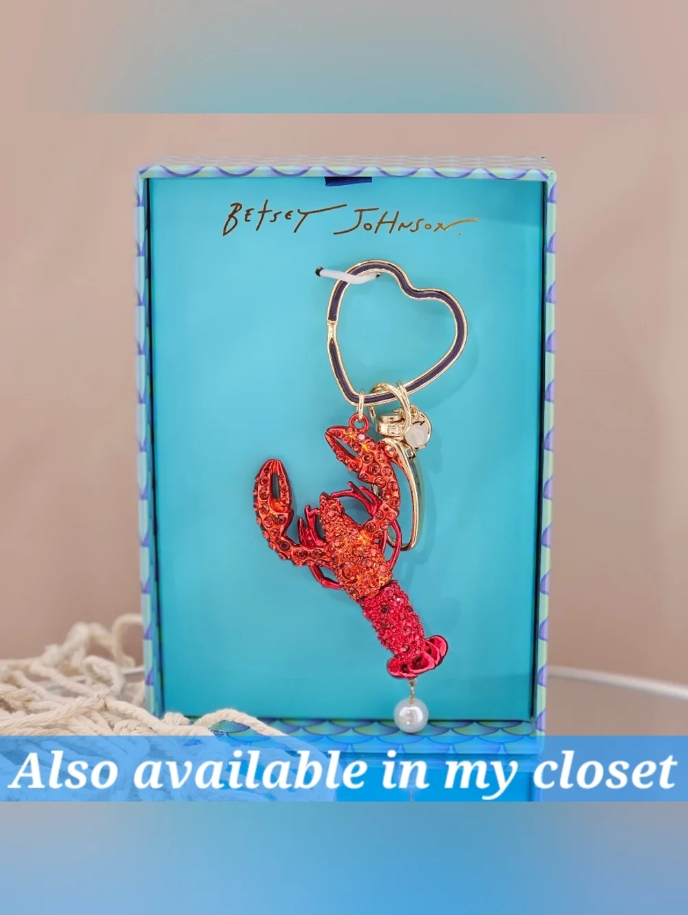 Betsey Johnson Jules Striped Crossbody Bag Lobster Ribbon Nautical Cottagecore